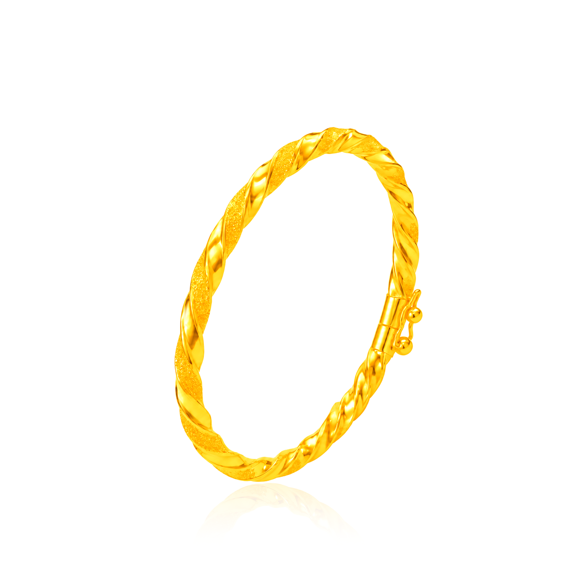 TAKA Jewellery Shimmering Twist 916 Gold Bracelet