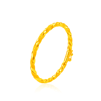 TAKA Jewellery Shimmering Twist 916 Gold Bracelet