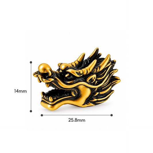 TAKA Jewellery Dynasty Gold Collection Dragon Head 999 Pure Gold Charm