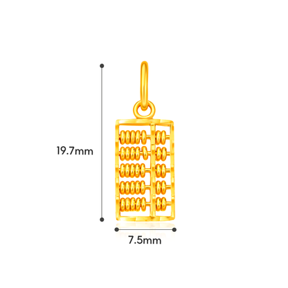 TAKA Jewellery Golden 916 Gold Abacus Pendant