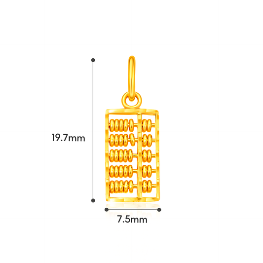 TAKA Jewellery Golden 916 Gold Abacus Pendant