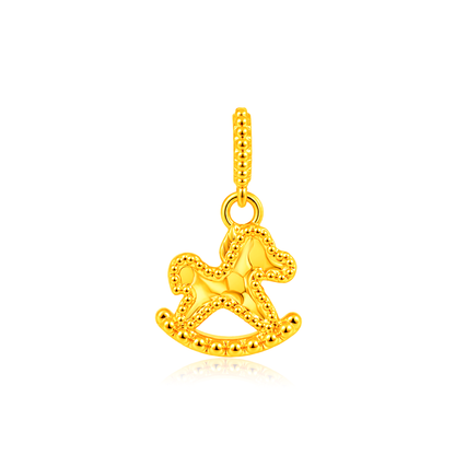 TAKA Jewellery 916 Gold "碎碎冰" Rocking Horse Pendant - Lightweight Hollow
