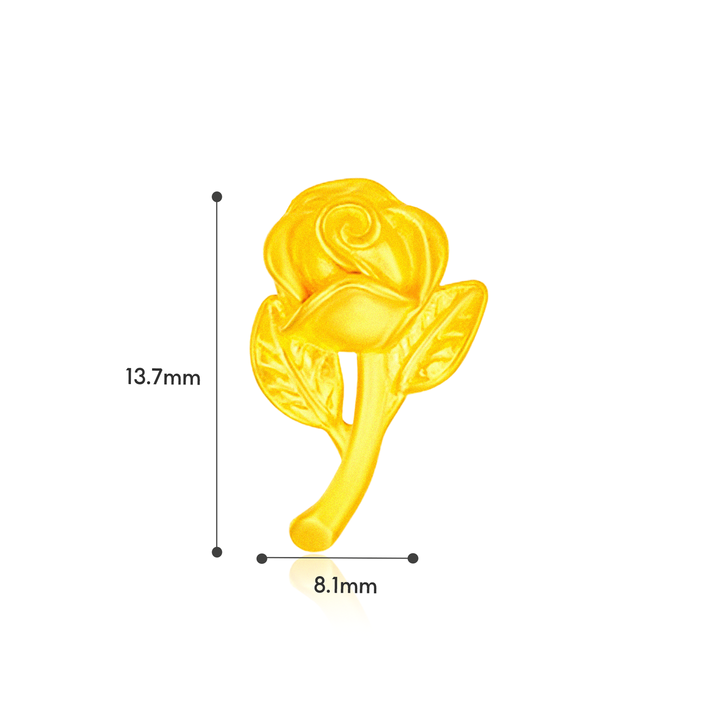 TAKA Jewellery 999 Pure Gold Rose Pendant with 9K chain