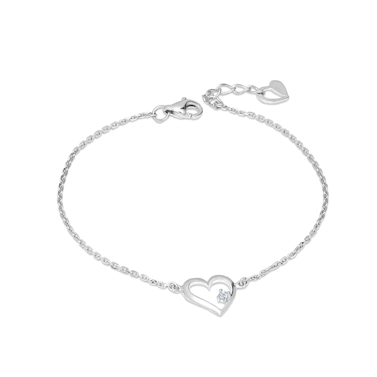 TAKA Jewellery Heart Diamond Bracelet 18K-16.5cm | 0.25ct+
