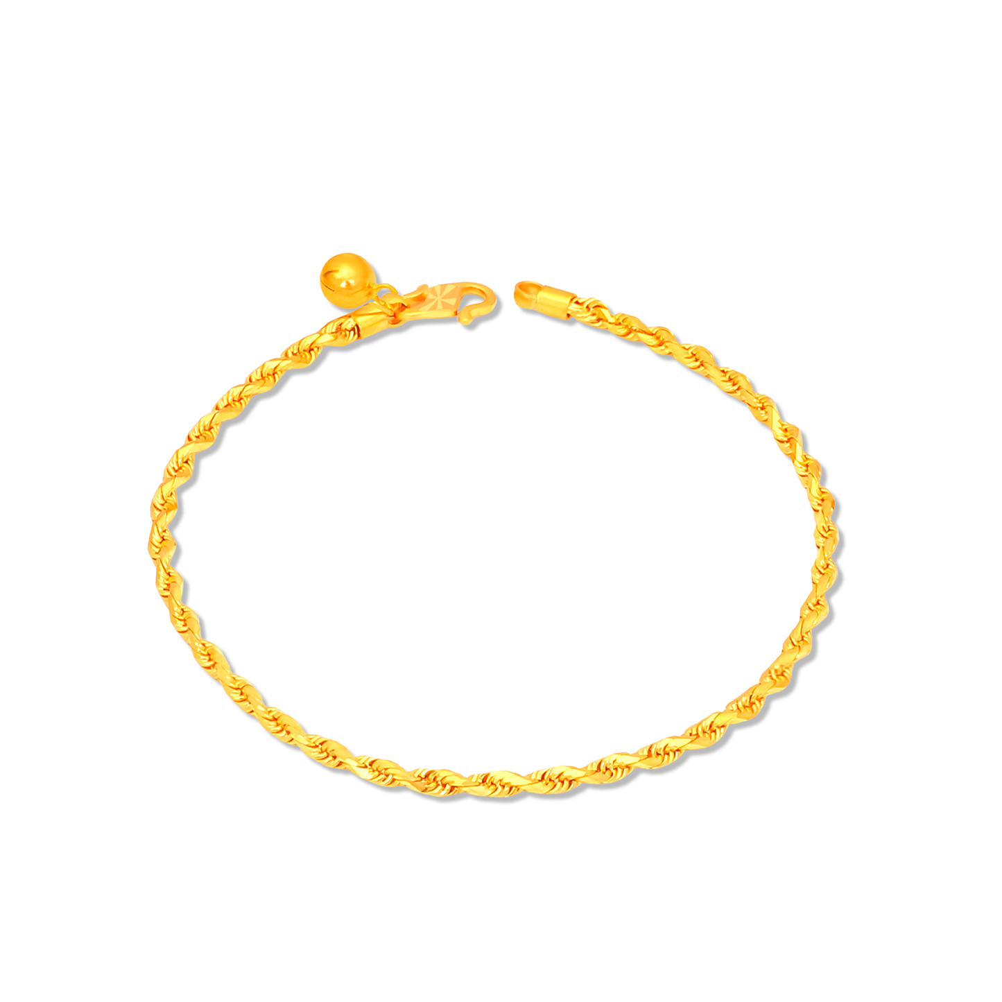 TAKA Jewellery  Hollow Rope with Bell 916 Gold Bracelet - 2.7mm