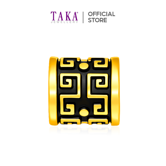 TAKA Jewellery Dynasty Gold Collection Imperial Grid 999 Pure Gold Charm
