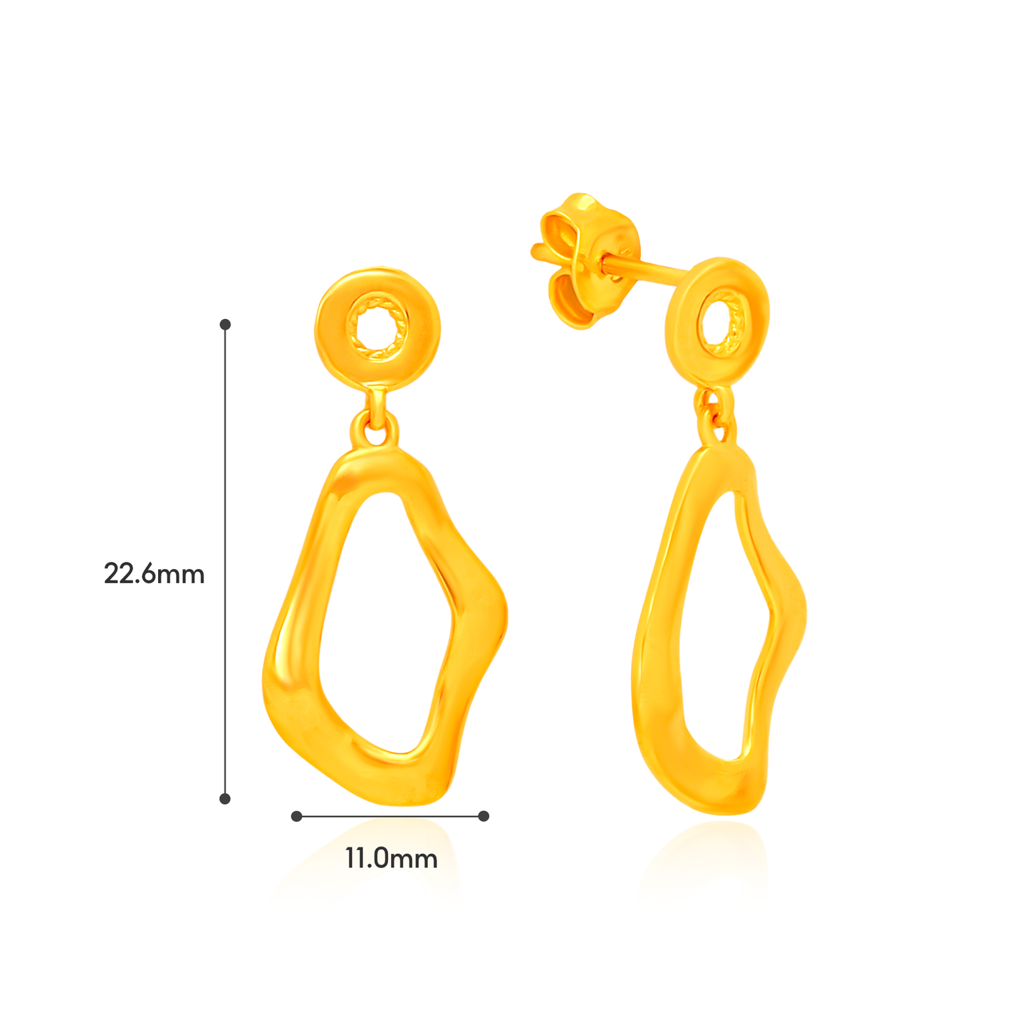 TAKA Jewellery Sculpted Elegance 916 Gold Earrings