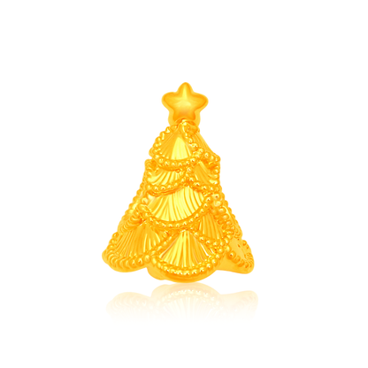 TAKA Jewellery Christmas Collection 916 Gold Charms - Assorted Designs l Festive Tree • Santa Hat • Bell