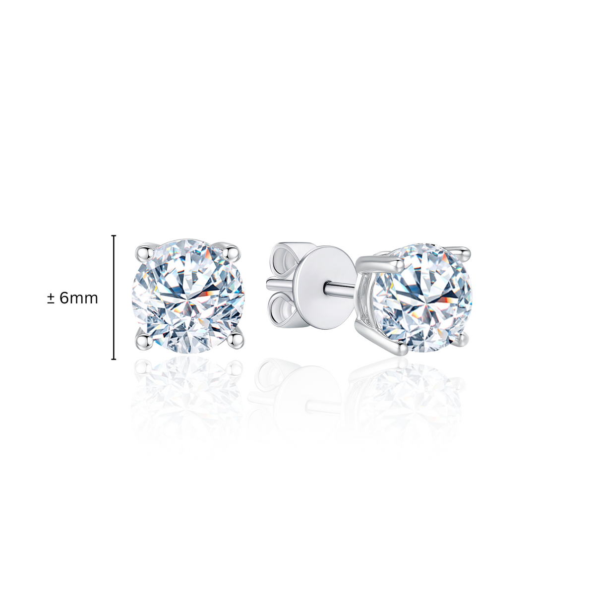 TAKA Jewellery Round Brilliant Lab Grown Diamond Earrings 10K Gold - 2CT± TCW