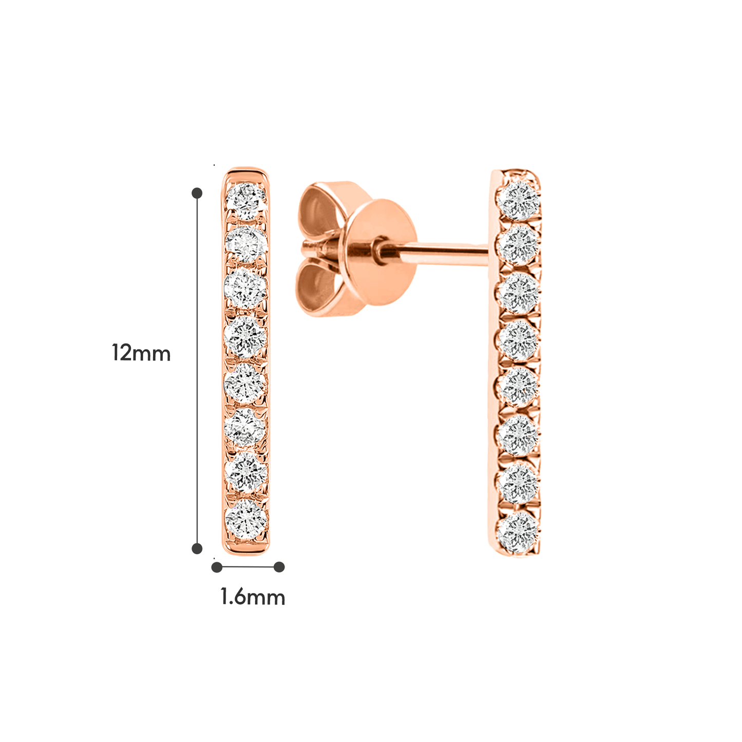 TAKA Jewellery Diamond Earrings 9K Gold