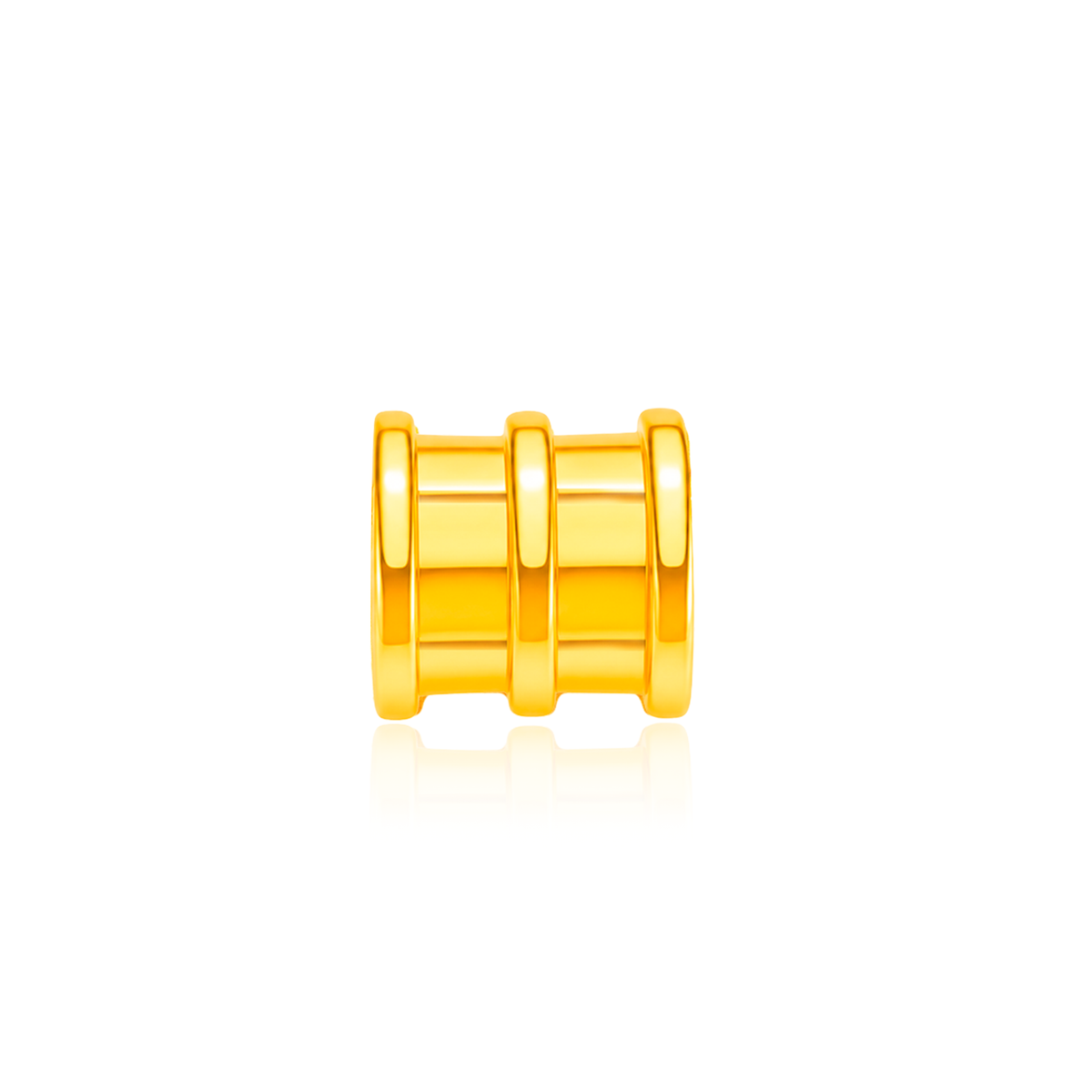 TAKA Jewellery 999 Pure Gold Barrel Pendant with 9K Gold Chain