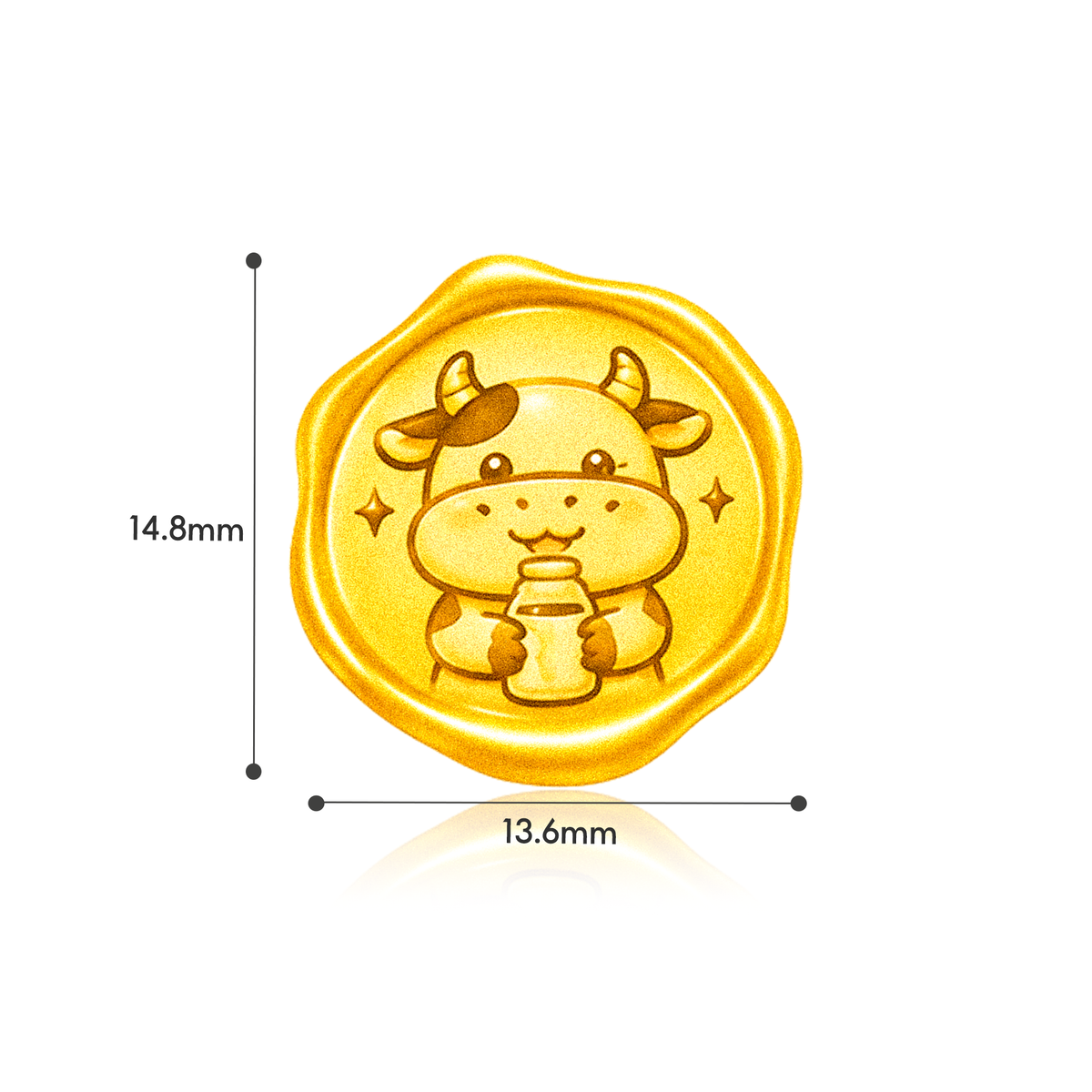 TAKA Jewellery 999 Pure Gold Chinese Zodiac Collection Display Pieces - Wax Seal Shape