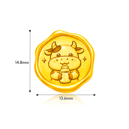 TAKA Jewellery 999 Pure Gold Chinese Zodiac Collection Display Pieces - Wax Seal Shape