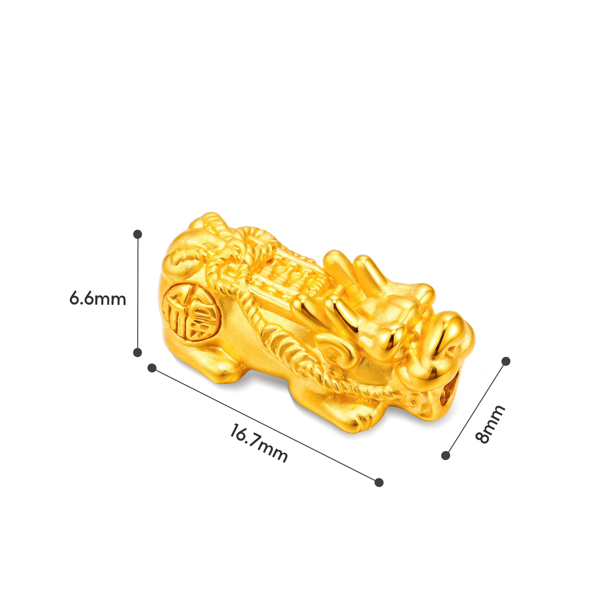 TAKA Jewellery 999 Pure Gold Wealth Pixiu 8mm Beads Bracelet