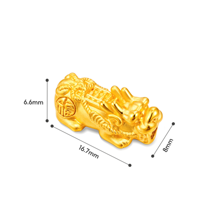 TAKA Jewellery 999 Pure Gold Wealth Pixiu 8mm Beads Bracelet