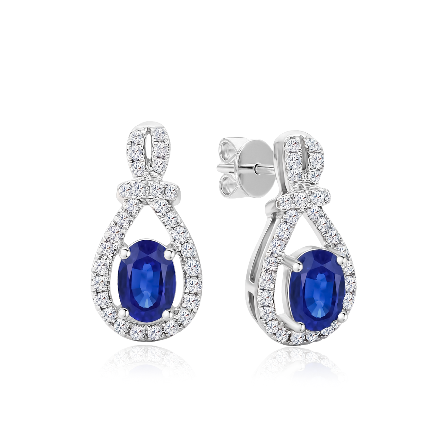 TAKA Jewellery Spectra Kyanite / Ruby Gemstone Diamond Earrings 9K Gold