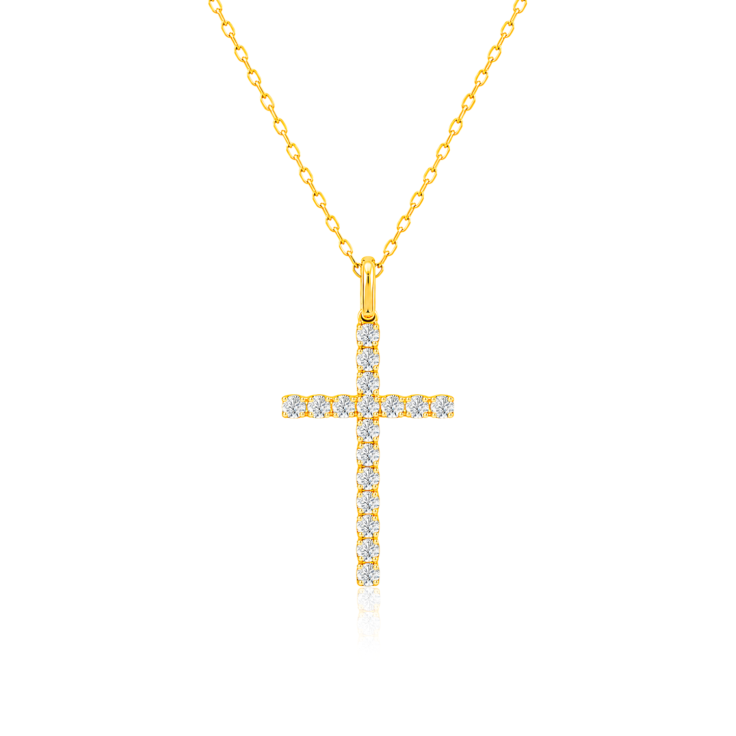 TAKA Jewellery Cresta Diamond Cross Necklace 9K Gold