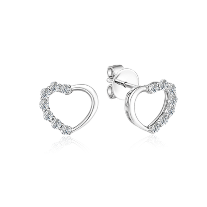 TAKA Jewellery Lab Grown Diamond Romance Heart Earrings 10K Gold
