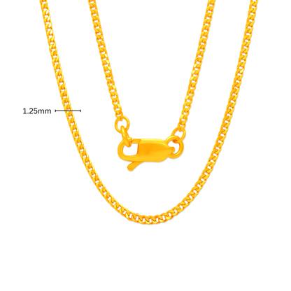 TAKA Jewellery Curb 916 Gold Chain - 1.25mm