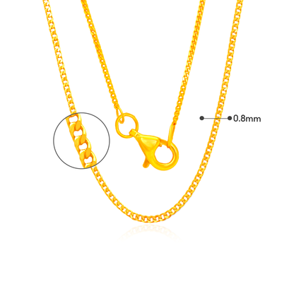 TAKA Jewellery Curb 916 Gold Chain - 0.8mm