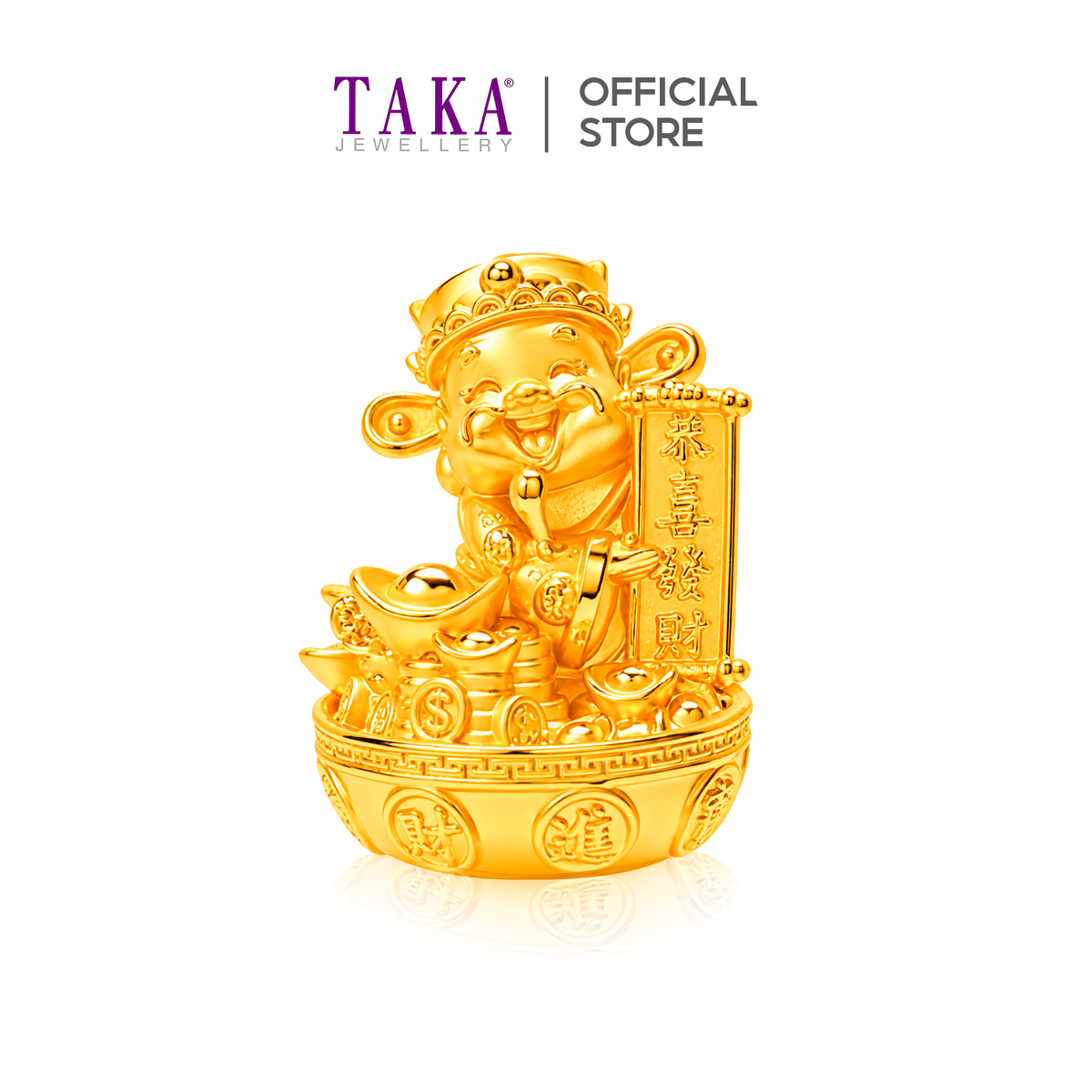 TAKA Jewellery 999 Pure Gold Auspicious God of Wealth 财神爷