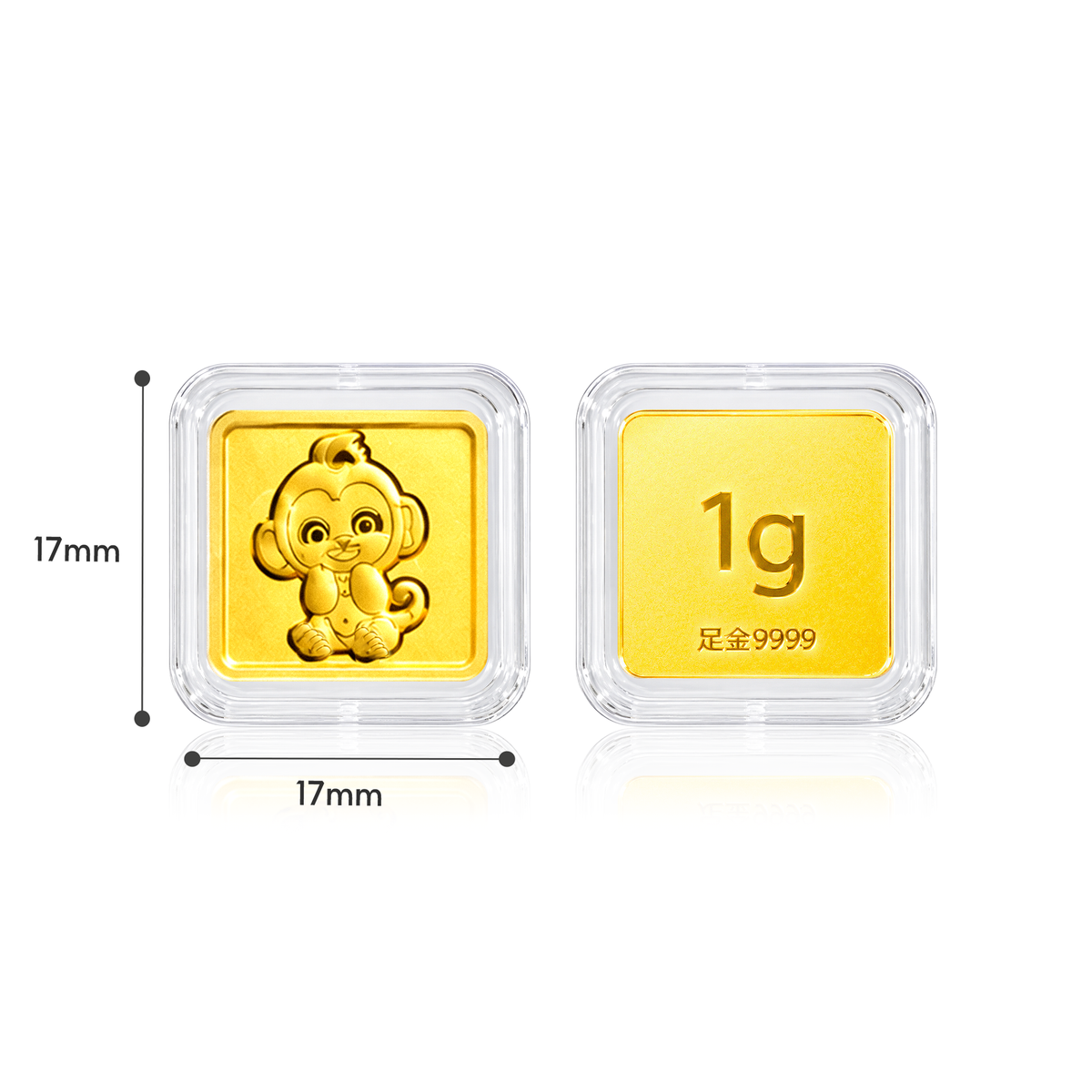 TAKA Jewellery 999 Pure Gold Chinese Zodiac Collection Display Pieces - Square