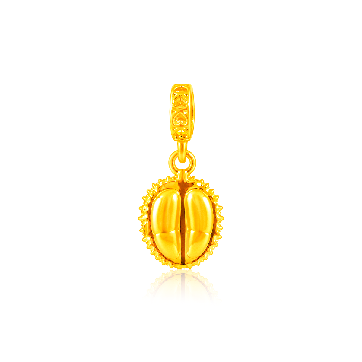TAKA Jewellery 916 Gold Durian Pendant - Lightweight Hollow