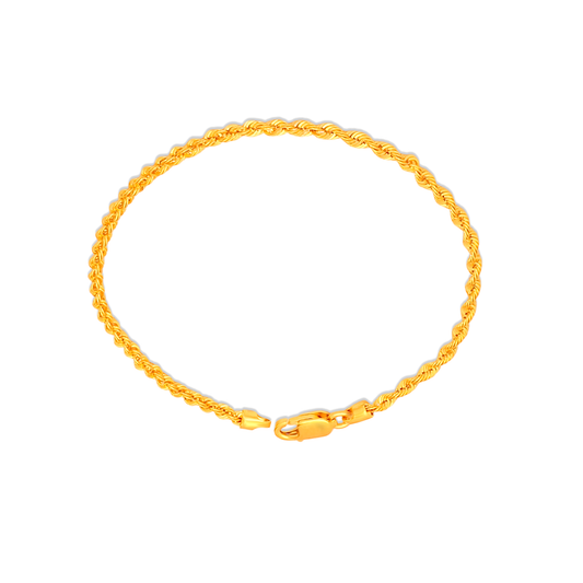 TAKA Jewellery  Hollow Rope 916 Gold Bracelet - 2.6mm