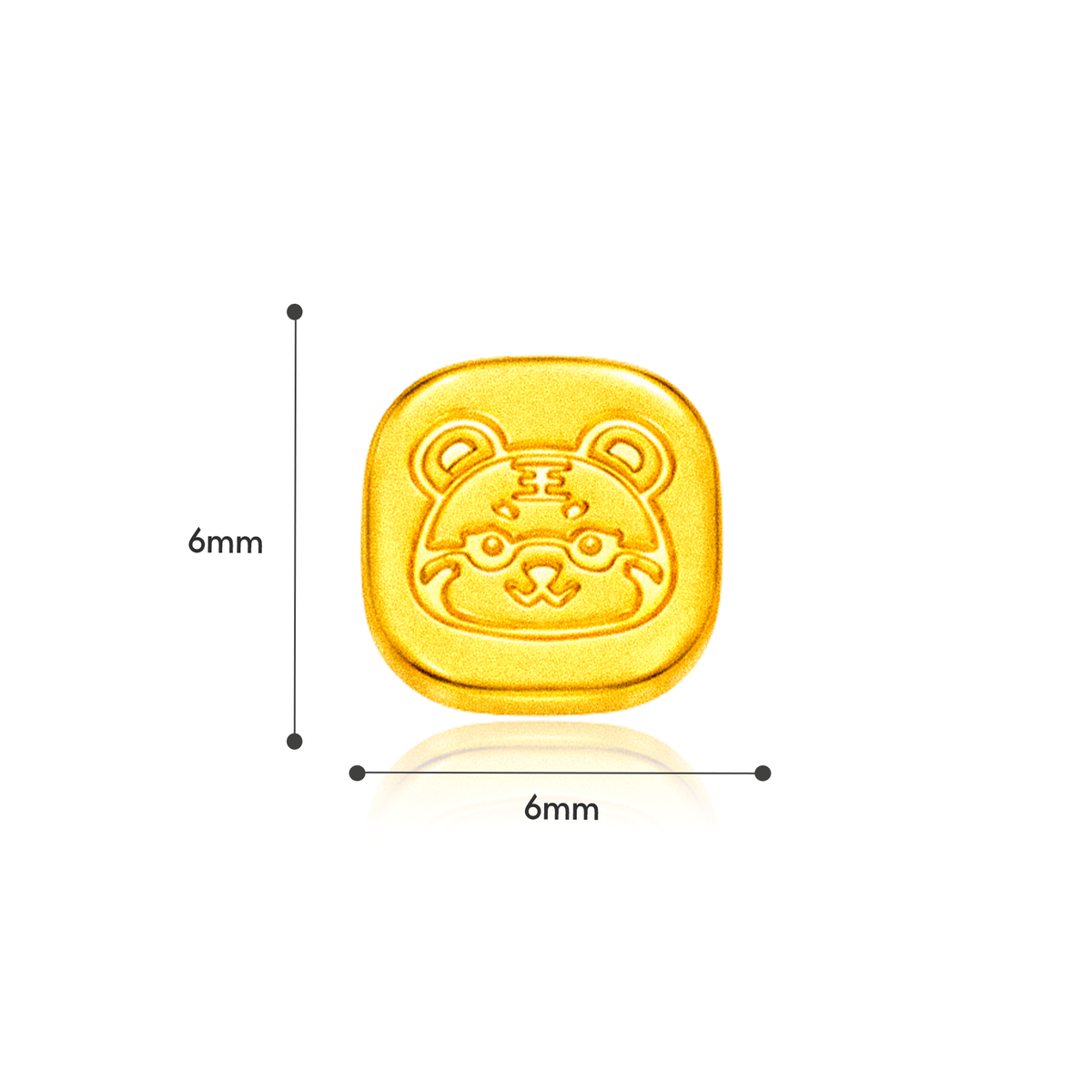 TAKA Jewellery Petite Gold 999 Pure Gold Chinese Zodiac Series - Square