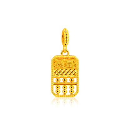 TAKA Jewellery 916 Gold Fortune Abacus Pendant - Lightweight Hollow