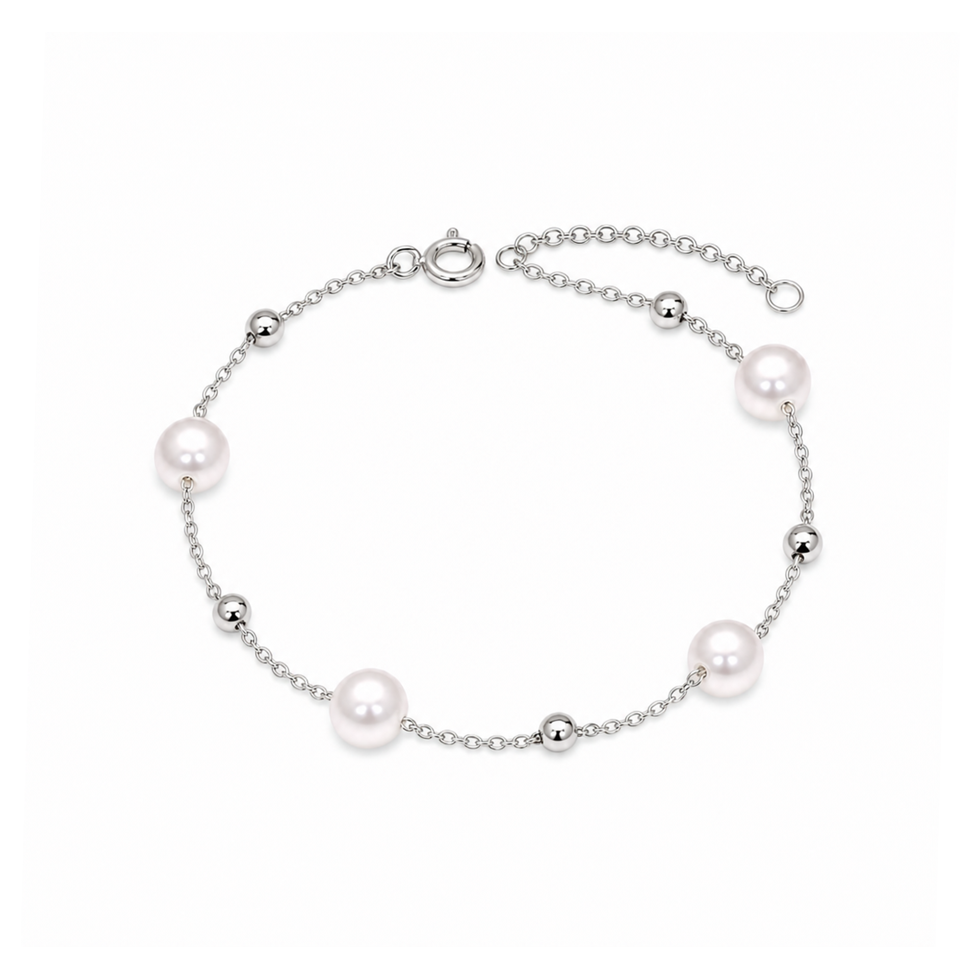 TAKA Jewellery Pearl Station 925 Silver Bracelet - TAKA Jewellery