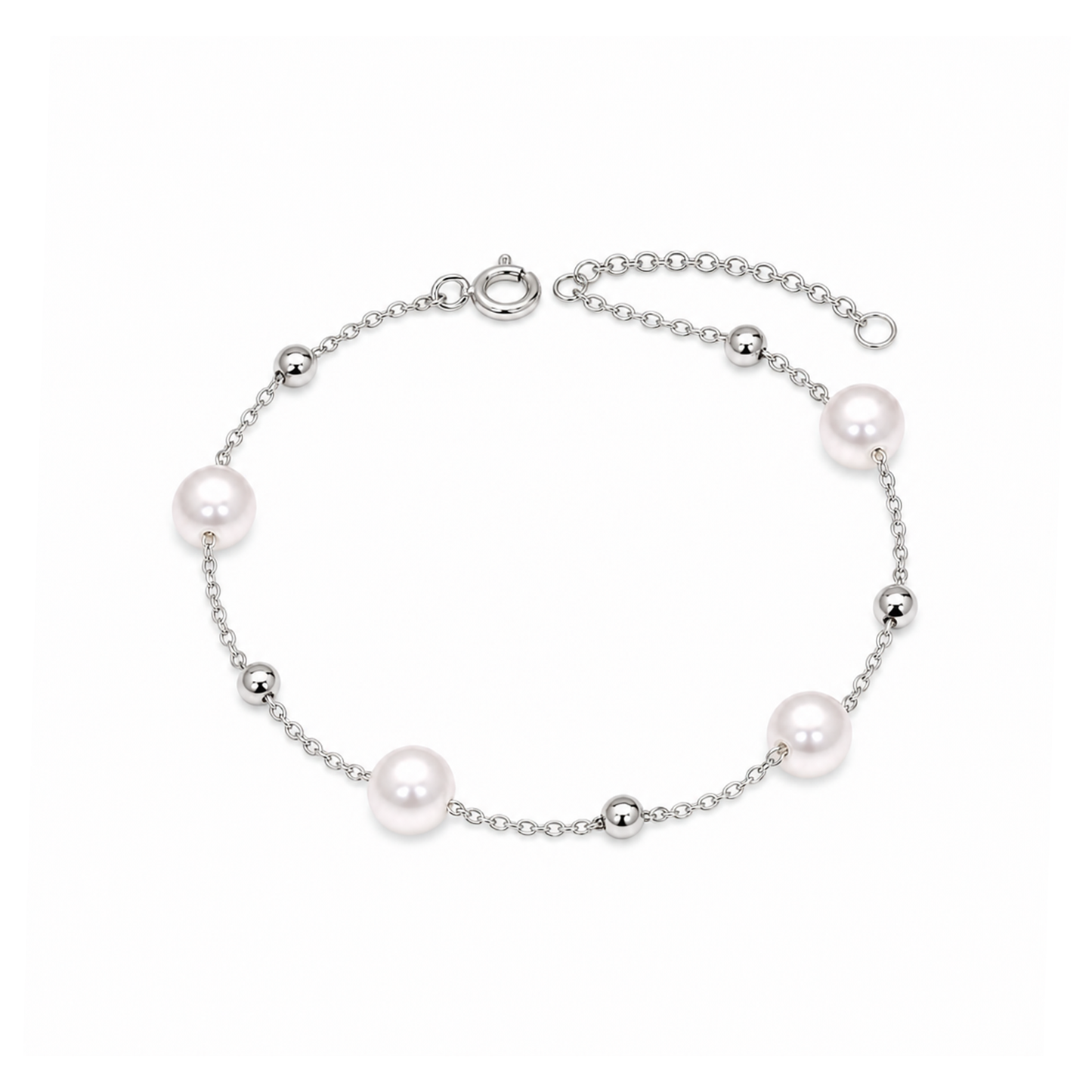 TAKA Jewellery Pearl Station 925 Silver Bracelet