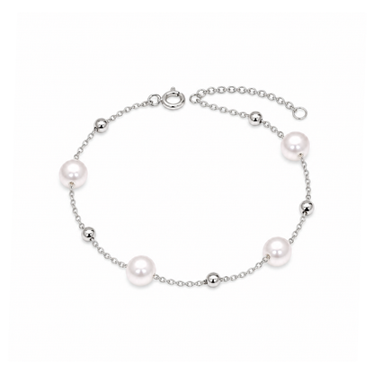 TAKA Jewellery Pearl Station 925 Silver Bracelet