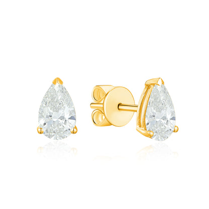 TAKA Jewellery Pear Shaped Lab Grown Diamond Earrings 10K Gold - 0.8CT TCW