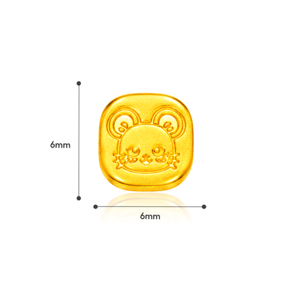 TAKA Jewellery Petite Gold 999 Pure Gold Chinese Zodiac Series - Square