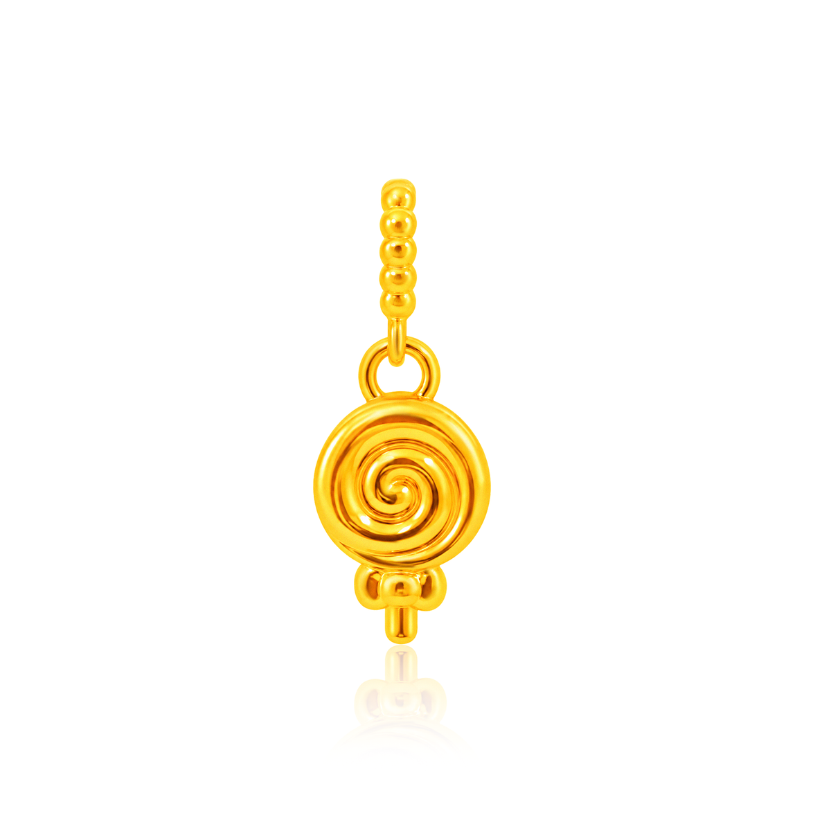 TAKA Jewellery 916 Gold Sweet Lollipop Pendant - Lightweight Hollow