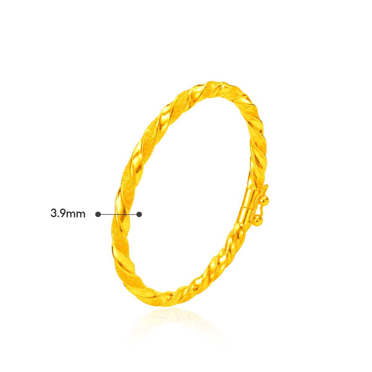 TAKA Jewellery Shimmering Twist 916 Gold Bracelet