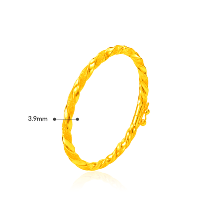 TAKA Jewellery Shimmering Twist 916 Gold Bracelet