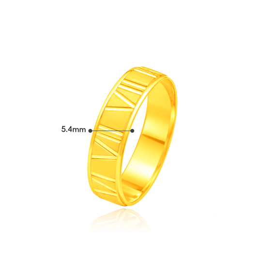 TAKA Jewellery Timeless Roman Numeral 916 Gold Ring