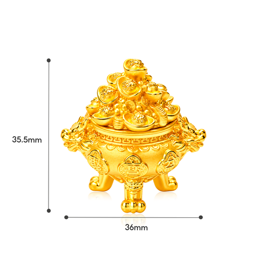 TAKA Jewellery 999 Pure Gold Abundance Wealth Bowl 聚宝盆