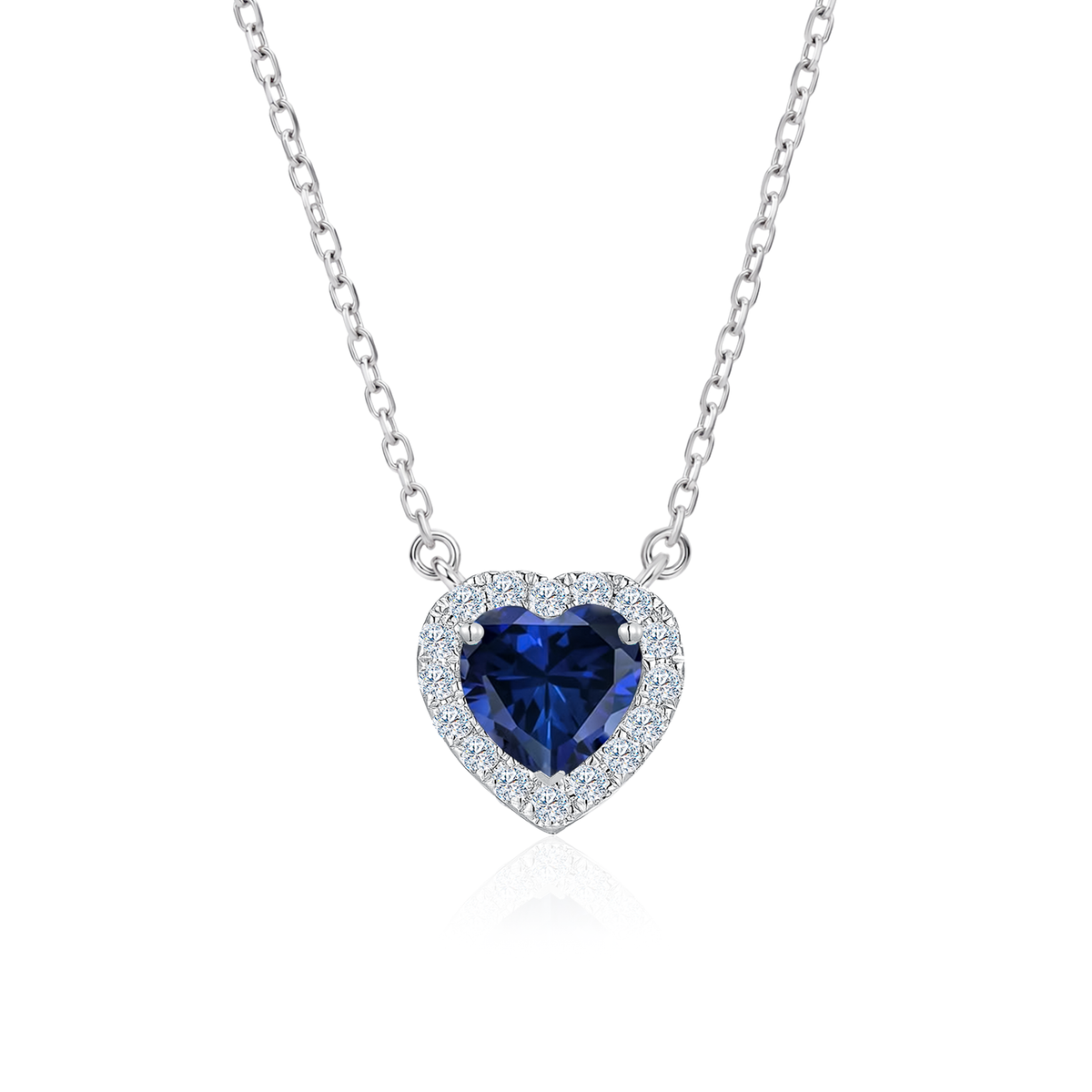 [PROMO] TAKA Jewellery 10K Lab Grown Diamond Sapphire Romance Heart Necklace