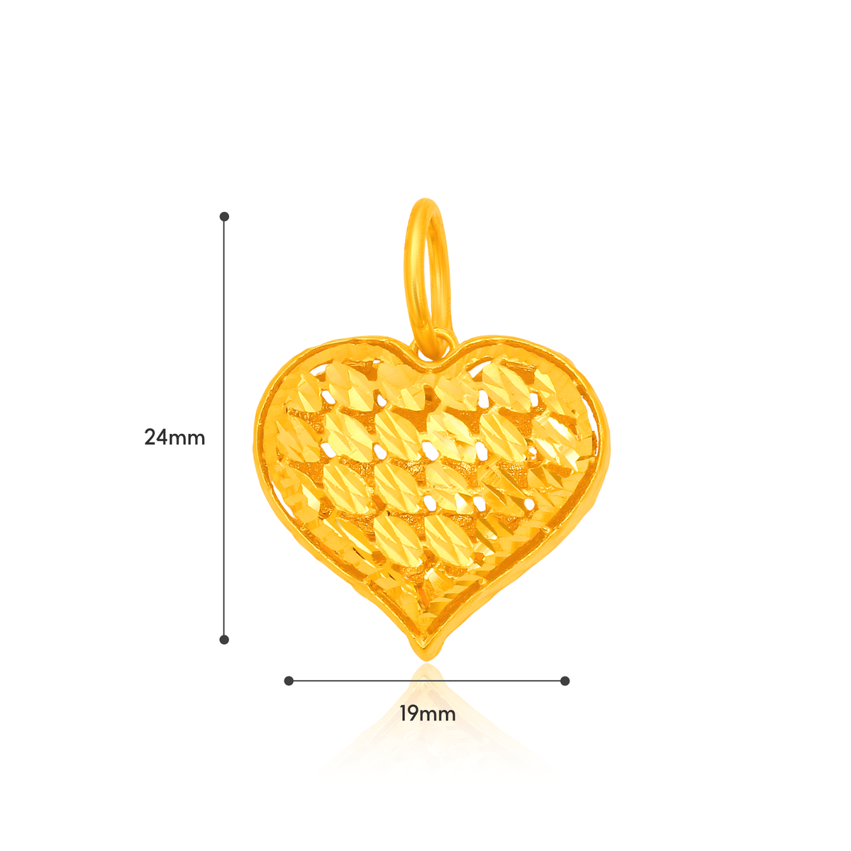 TAKA Jewellery 916 Gold Big Heart Pendant