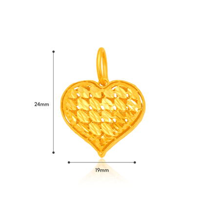 TAKA Jewellery 916 Gold Big Heart Pendant