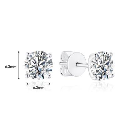TDG 10K Gold Lab Grown Diamond 4 Prong Stud Earrings