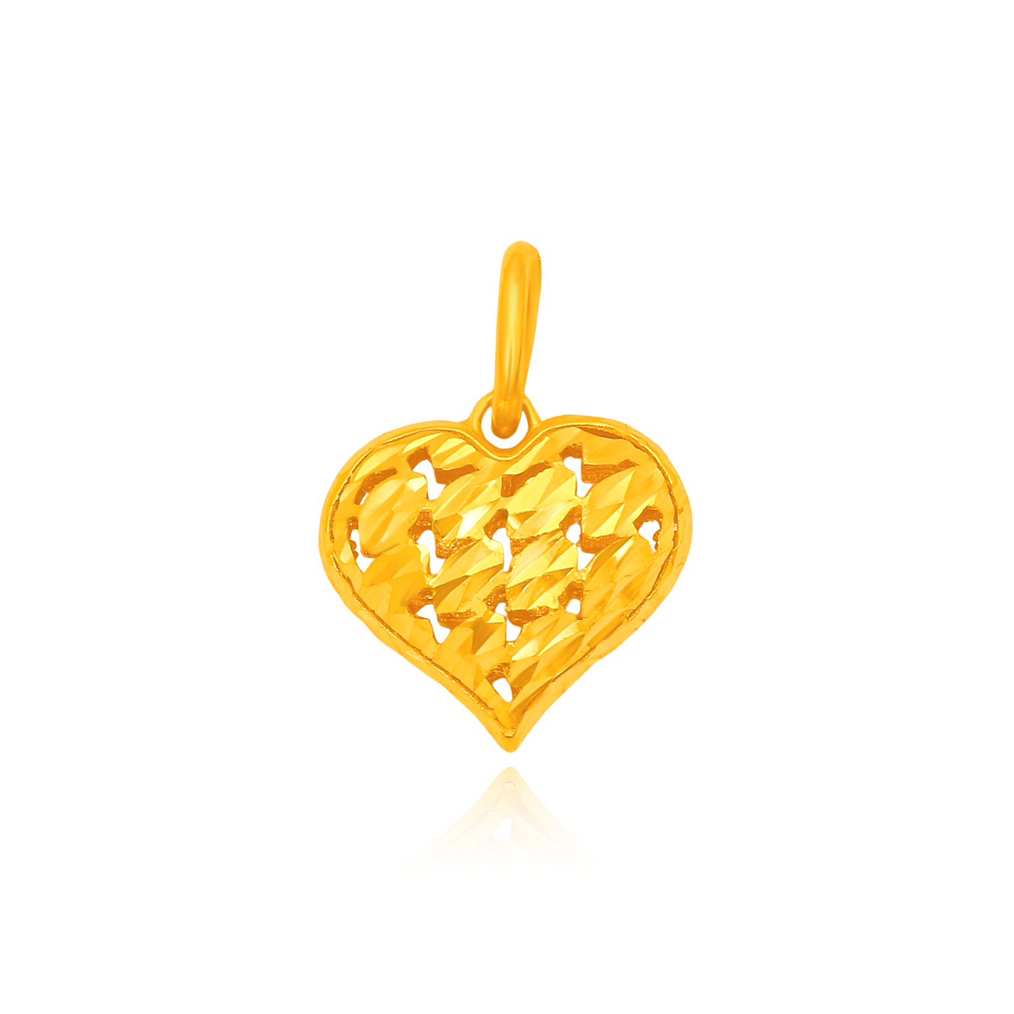 TAKA Jewellery 916 Gold Openwork Heart Pendant