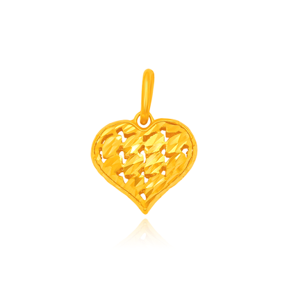 TAKA Jewellery 916 Gold Openwork Heart Pendant