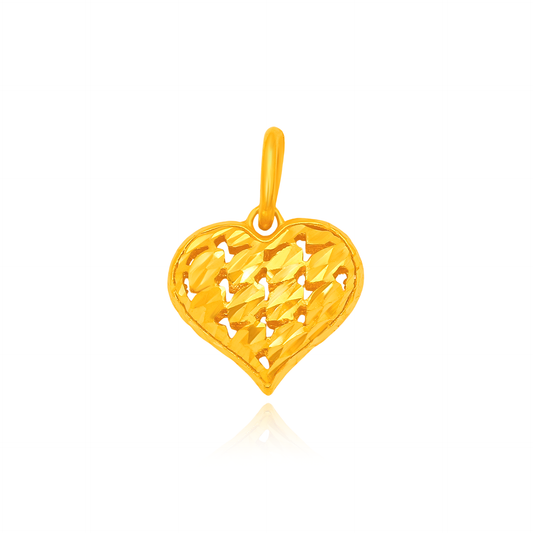 TAKA Jewellery 916 Gold Openwork Heart Pendant