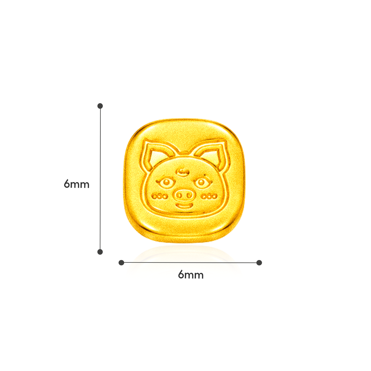 TAKA Jewellery Petite Gold 999 Pure Gold Chinese Zodiac Series - Square