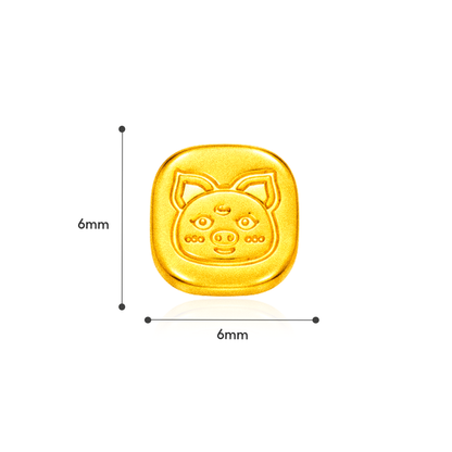 TAKA Jewellery Petite Gold 999 Pure Gold Chinese Zodiac Series - Square