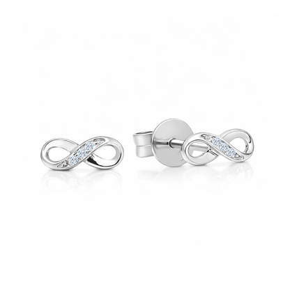 TAKA Jewellery Infinity Gold Diamond Earrings 9K
